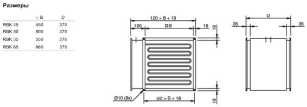 Электрический нагреватель Systemair RBK 45/17 400V/3 DUCT HEATER