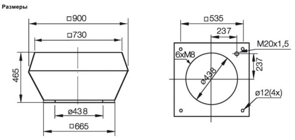 Крышный зонт Systemair LGV 450-500 ROOF COWL