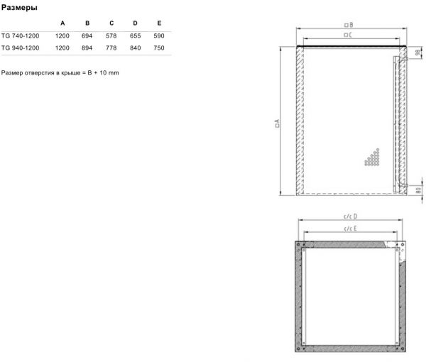 Крышный короб Systemair TG 940-1200 ROOF CURB